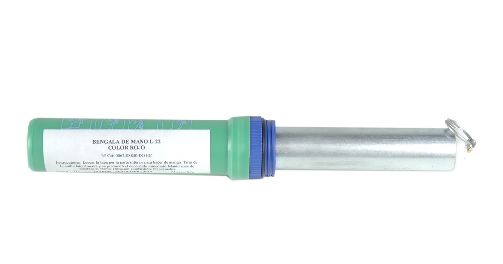 BENGALA DE MANO COLOR ROJO ENCENDIDO CON ANILLA